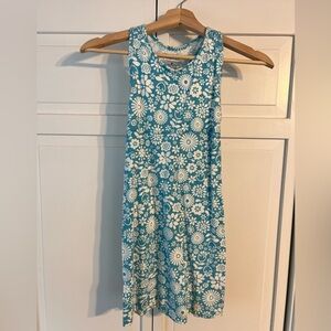 L.L. Bean Blue and White Floral Dress